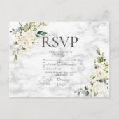 Kopermarmer Geometric White Floral RSVP Uitnodiging Briefkaart (Voorkant)