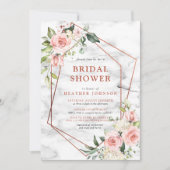 Kopermarmer Geometrische roze Vrijgezellenfeest Kaart (Voorkant)