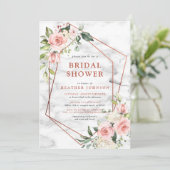 Kopermarmer Geometrische roze Vrijgezellenfeest Kaart (Staand voorkant)