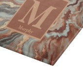 Kopermarmer met witte en grijze aderen Monogram Snijplank (Hoek)