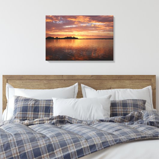 Kopermeer en Bronze meer van de zon Canvas Afdruk (Insitu (Slaapkamer))
