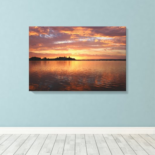 Kopermeer en Bronze meer van de zon Canvas Afdruk (Insitu (Houten vloer))