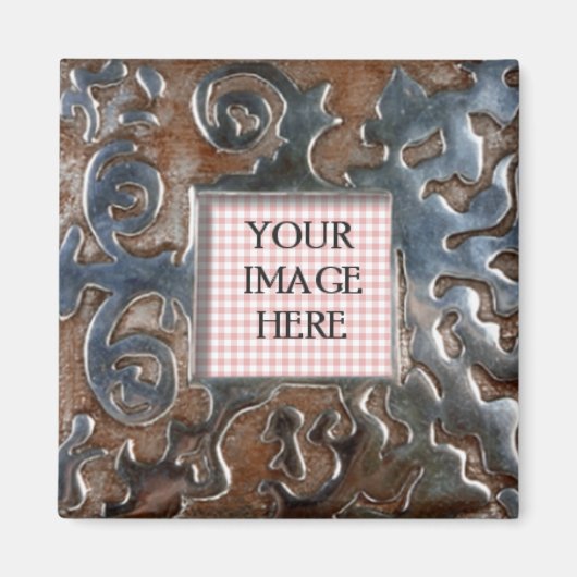 Kopermetaal wervelt Sjabloon Magneet (Voorkant)