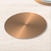 Kopermetaal ziet er cirkelvormig metaal uit ronde kartonnen onderzetter (Gebogen)