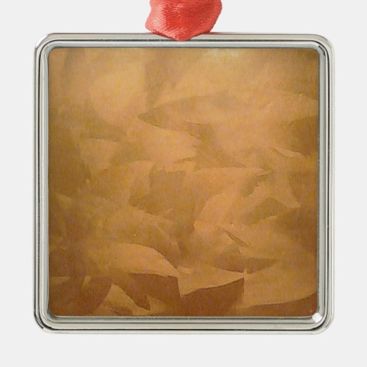 Kopermetaalhandgeborsteld Metalen Ornament (Voorkant)