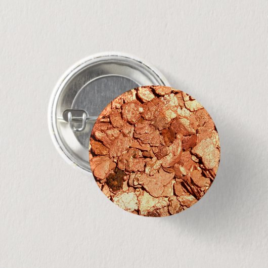 Kopermetalen chips ronde button 3,2 cm (Voorkant /achterkant)