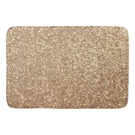 Kopermetalen Roos Glitter Badmat (Voorkant)