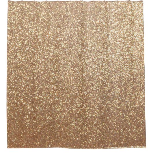 Kopermetalen Roos Glitter Douchegordijn (Voorkant)