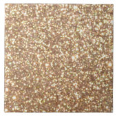 Kopermetalen Roos Glitter Tegeltje (Voorkant)