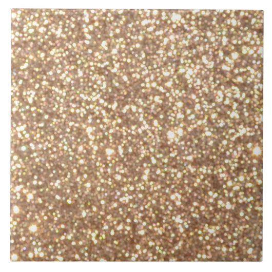 Kopermetalen Roos Glitter Tegeltje (Voorkant)