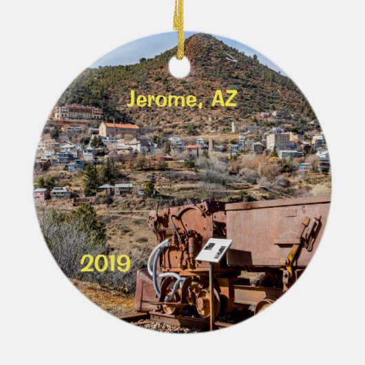 Kopermijn, Jerome, Arizona Keramisch Ornament (Achterkant)