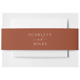 Koperminimale Herfst Bride Groom Name Wedding Uitnodigingen Wikkel