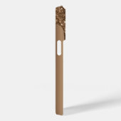 Kopermonogram Bronze glitter drip Case-Mate iPhone Case (Achterkant / Rechts)