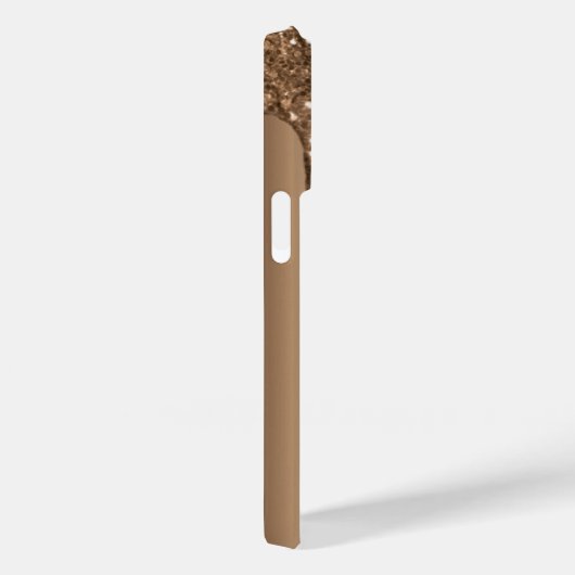 Kopermonogram Bronze glitter drip Case-Mate iPhone Case (Achterkant / Rechts)