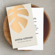 Kopermonstera Tropisch Leaf Logo Binnenontwerp