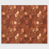 Kopermunten omslagpapier cadeaupapier (Vlak)