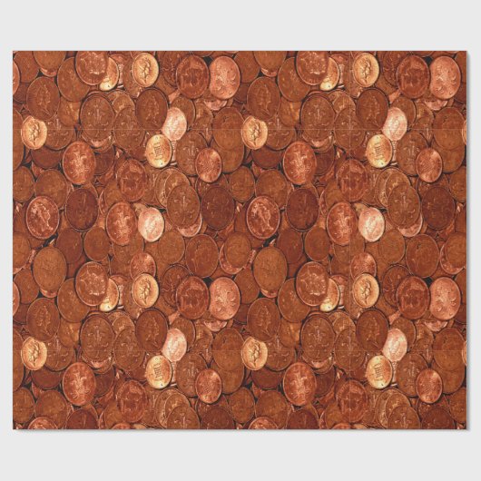 Kopermunten omslagpapier cadeaupapier (Vlak)