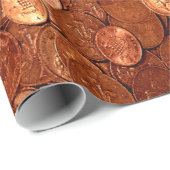 Kopermunten omslagpapier cadeaupapier (Rol Hoek)