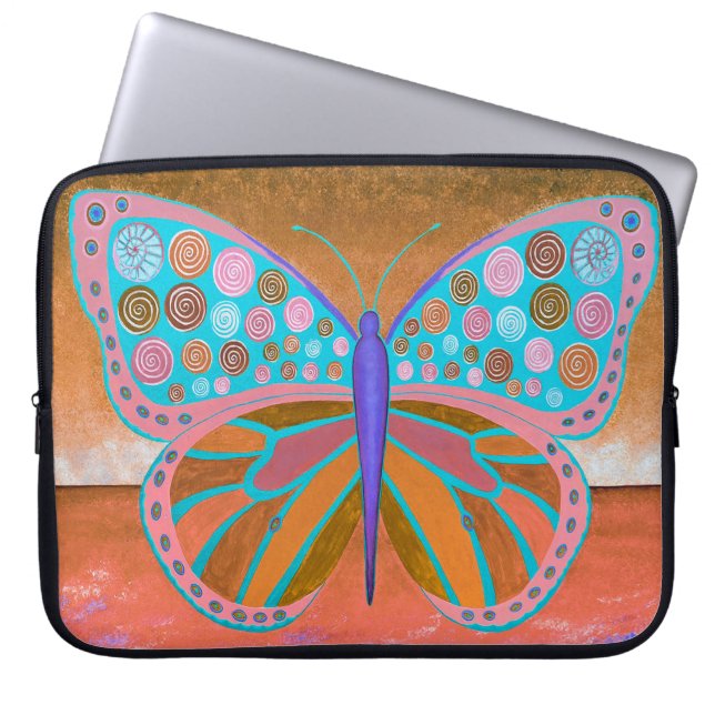 KoperOcean Butterfly-laptophoes Laptop Sleeve (Voorkant)