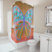 KoperOcean Butterfly Shower Curtain Douchegordijn (In situ)