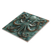 Koperoctopus Blauwgroen Tegeltje (Zijkant)