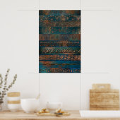 Koperpatina en Turquoise Griekse Metalen Poster (Keuken)