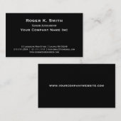 Koperplaat Klassieke Basic Black Elegant Simplicie Visitekaartje (Voorkant / Achterkant)