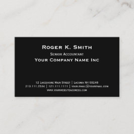 Koperplaat Klassieke Basic Black Elegant Simplicie Visitekaartje