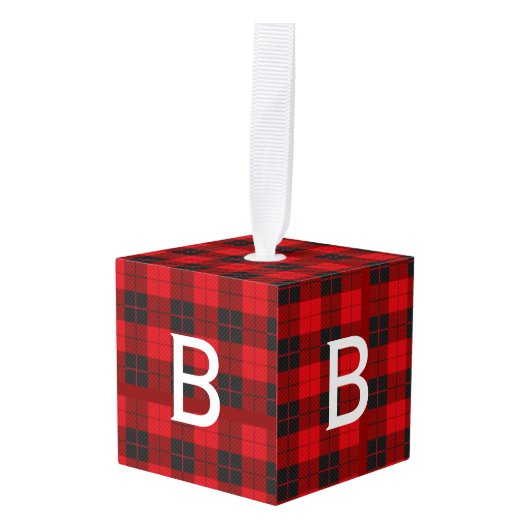 Koperplaat Monogram Buffel Plaid Flanel Decoratie (Voorkant hoekig)
