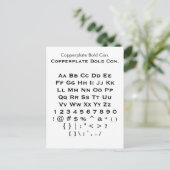 Koperplaat Vet Kon. - Datablad Zazzle Font Sampler Briefkaart (Staand voorkant)