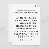 Koperplaat Vet Kon. - Datablad Zazzle Font Sampler Briefkaart (Voorkant / Achterkant)