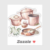Koperpotten en pannen sticker (Vel)