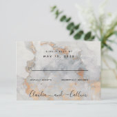 Koperquarry Weddenschap No Meal Choice RSVP-kaart RSVP Kaartje (Staand voorkant)