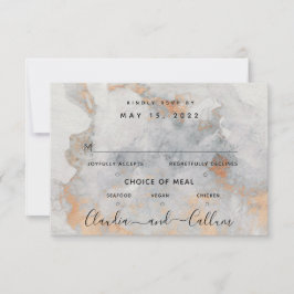 Koperquarry Wedding 3 maaltijdkeuze RSVP-kaart RSVP Kaartje