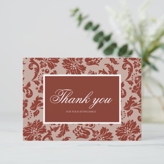 Koperroest aangepaste bedankkaart (Staand voorkant)