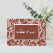 Koperroest aangepaste bedankkaart (Staand voorkant)