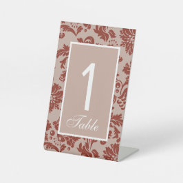 Koperroest damast bruiloftgewoonte reclamebord met voetstuk