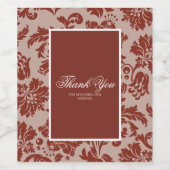 Koperroest damast  wijn etiket (Enkel label)