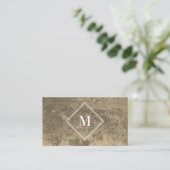 Koperroest metallic textuur monogram Initiaal Visitekaartje (Staand voorkant)