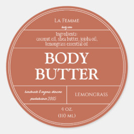 Koperroest & Witte Boho Cosmetica Productlabel Ronde Sticker