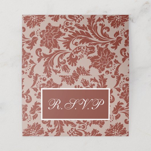 Koperroestdemper, aangepaste r.s.v.p.-kaart plaatskaartje (Buitenkant ongevouwen)