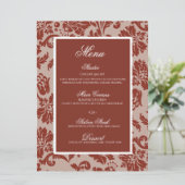 Koperroestdemper voor bruiloft, plat menu (Staand voorkant)