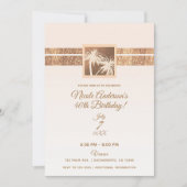 Koperroom Tropische Palmbomen Moderne Verjaardag Kaart (Voorkant)