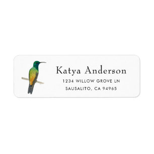 Koperrumped Hummingbird Label