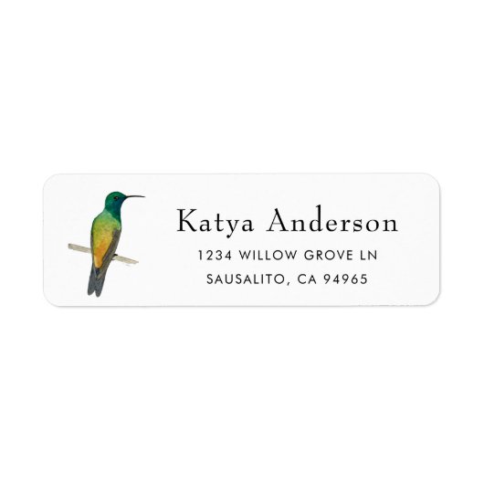 Koperrumped Hummingbird Label (Voorkant)
