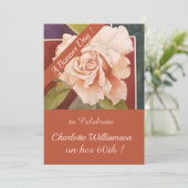 Kopersbloem Roos Waterverf Birthday Floral Kaart (Staand voorkant)