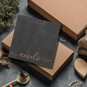 Koperschrift kalligrafie monogram schoolbord notitiekaartje