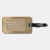 Kopersgeborsteld metaal Ivory Diamond Monogrammed Bagagelabel (Achterkant horizontaal)