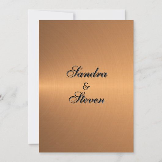 Kopershine Wedding Uitnodiging (Achterkant)