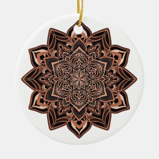 Kopersneeuwvlok op keramisch Ornament (Voorkant)